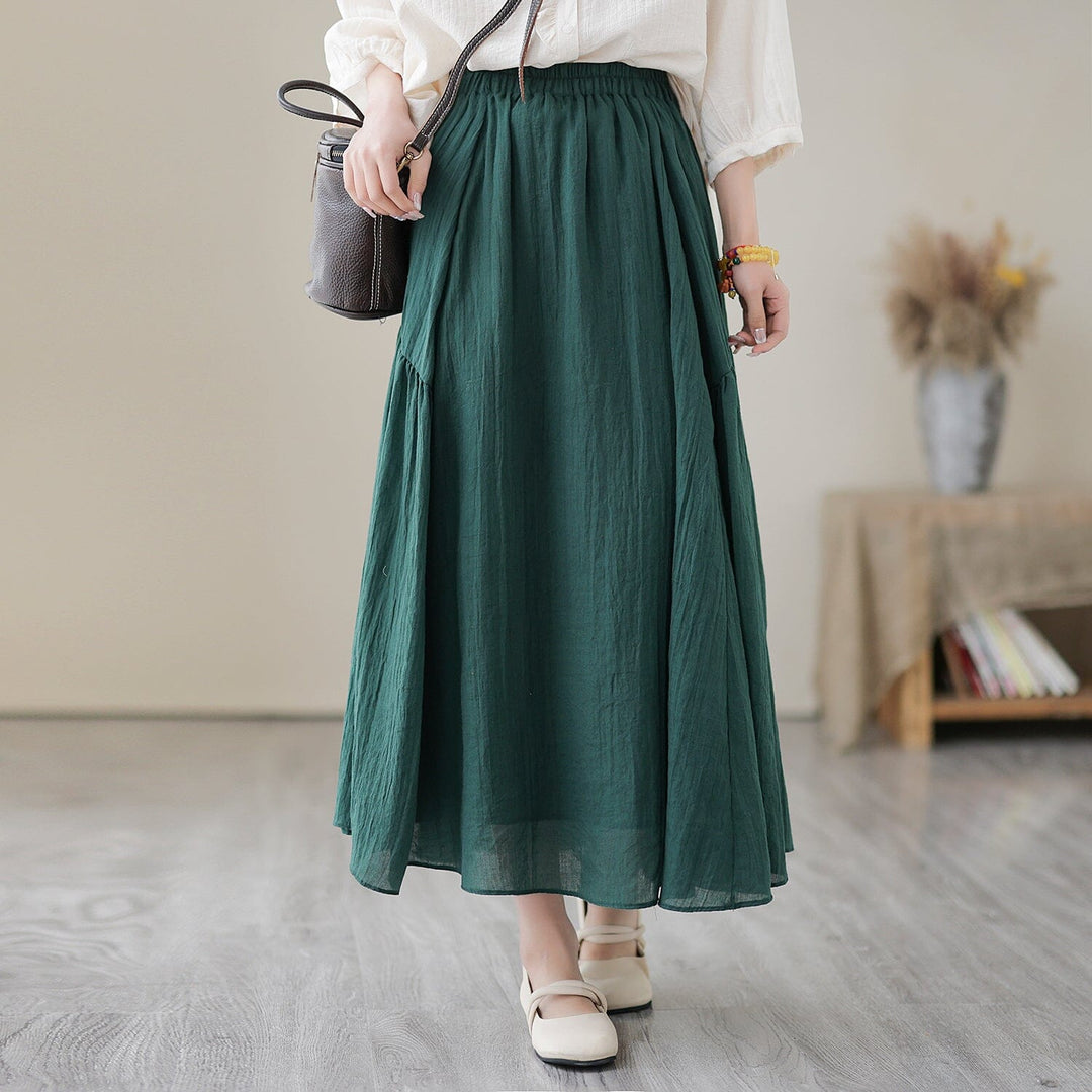 Spring Summer Casual Solid Patchwork Skirt