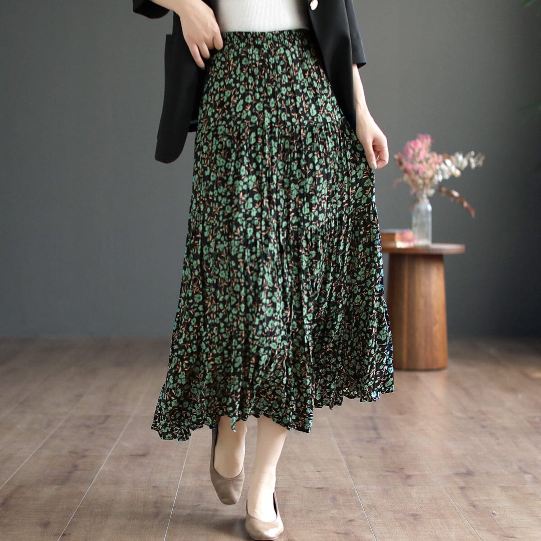 Women Summer Floral Breathable Chiffon Skirt