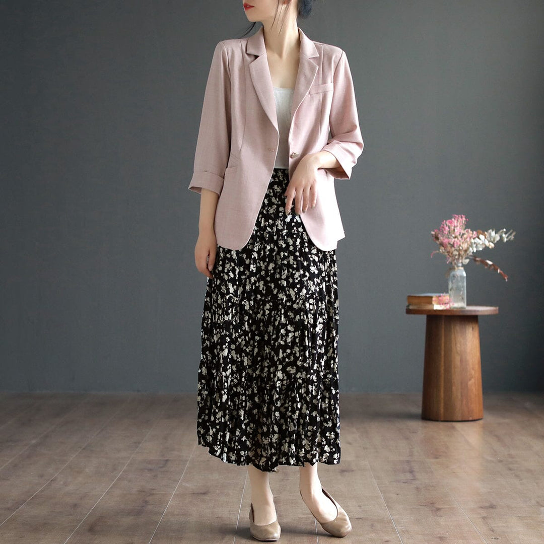 Women Summer Floral Breathable Chiffon Skirt