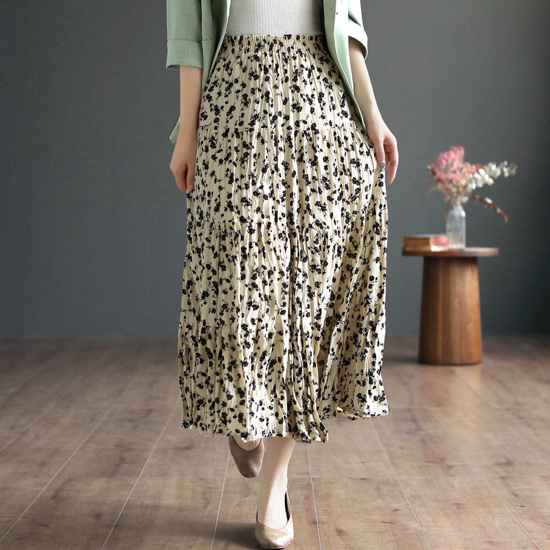 Women Summer Floral Breathable Chiffon Skirt