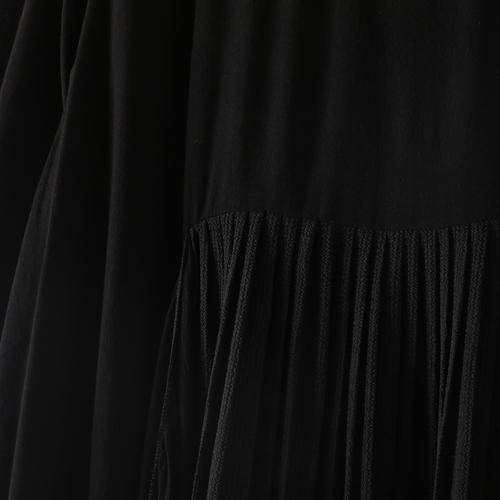 stylish black natural chiffon dress  plus size asymmetric hem caftans boutique o neck maxi dresses - Omychic