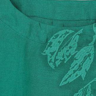 stylish cotton dresses Loose fitting Cotton Linen Embroidered Green Short Sleeve Dress - Omychic