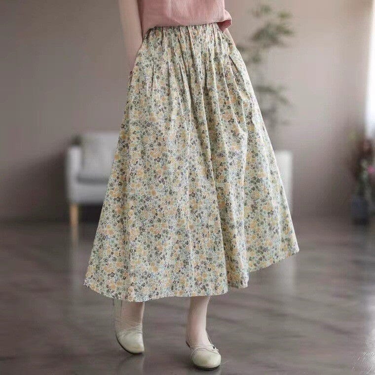 Summer Casual Floral Loose A-Line Skirt