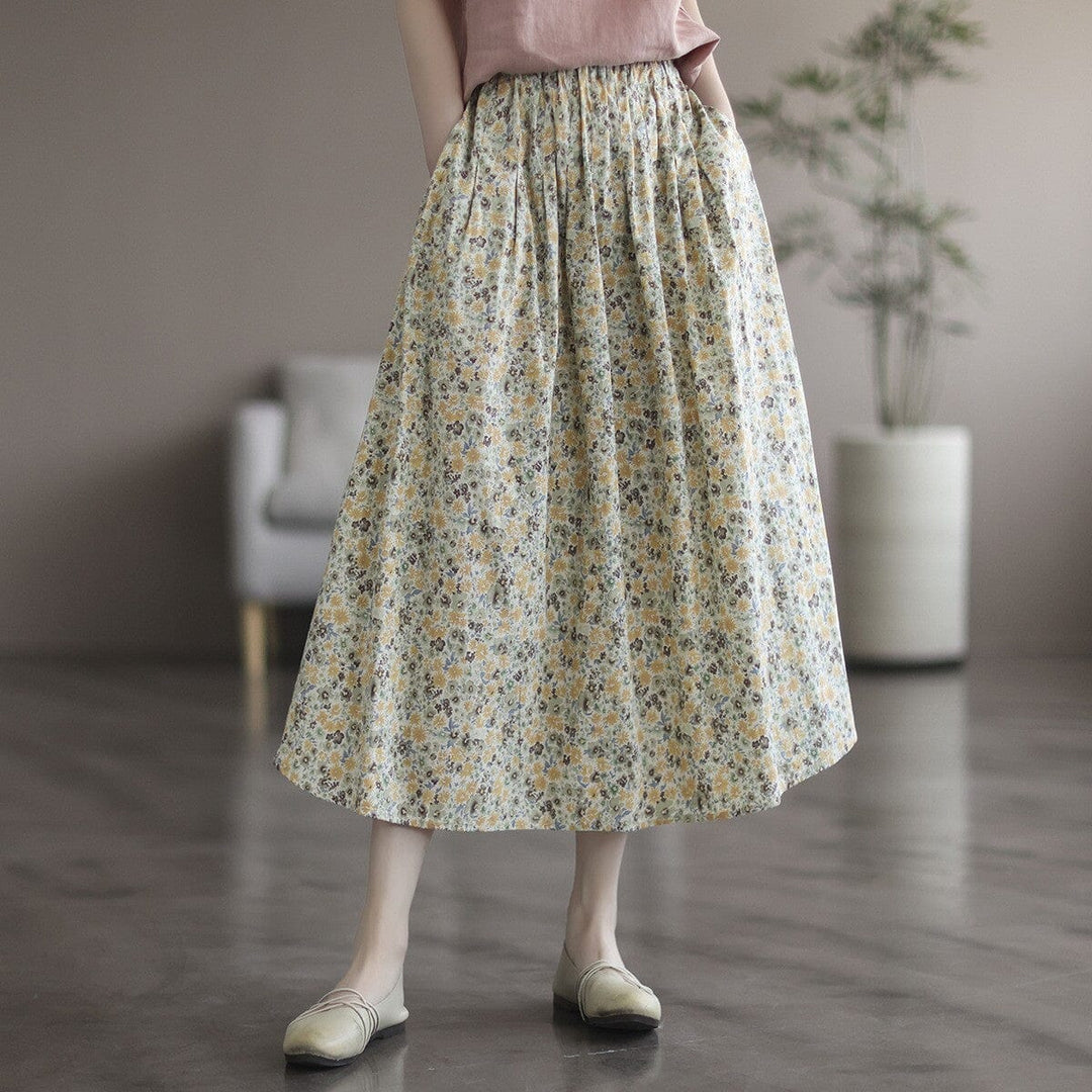 Summer Casual Floral Loose A-Line Skirt