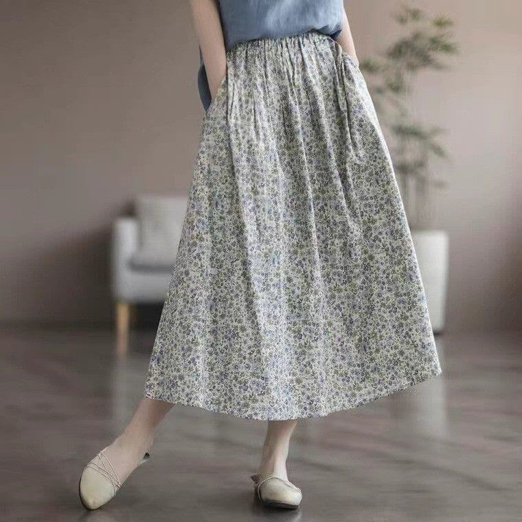 Summer Casual Floral Loose A-Line Skirt