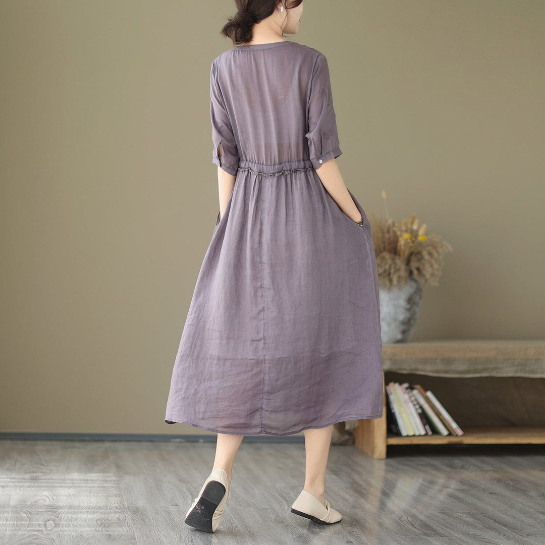 Women Casual Minimalist Cotton Loose Dress