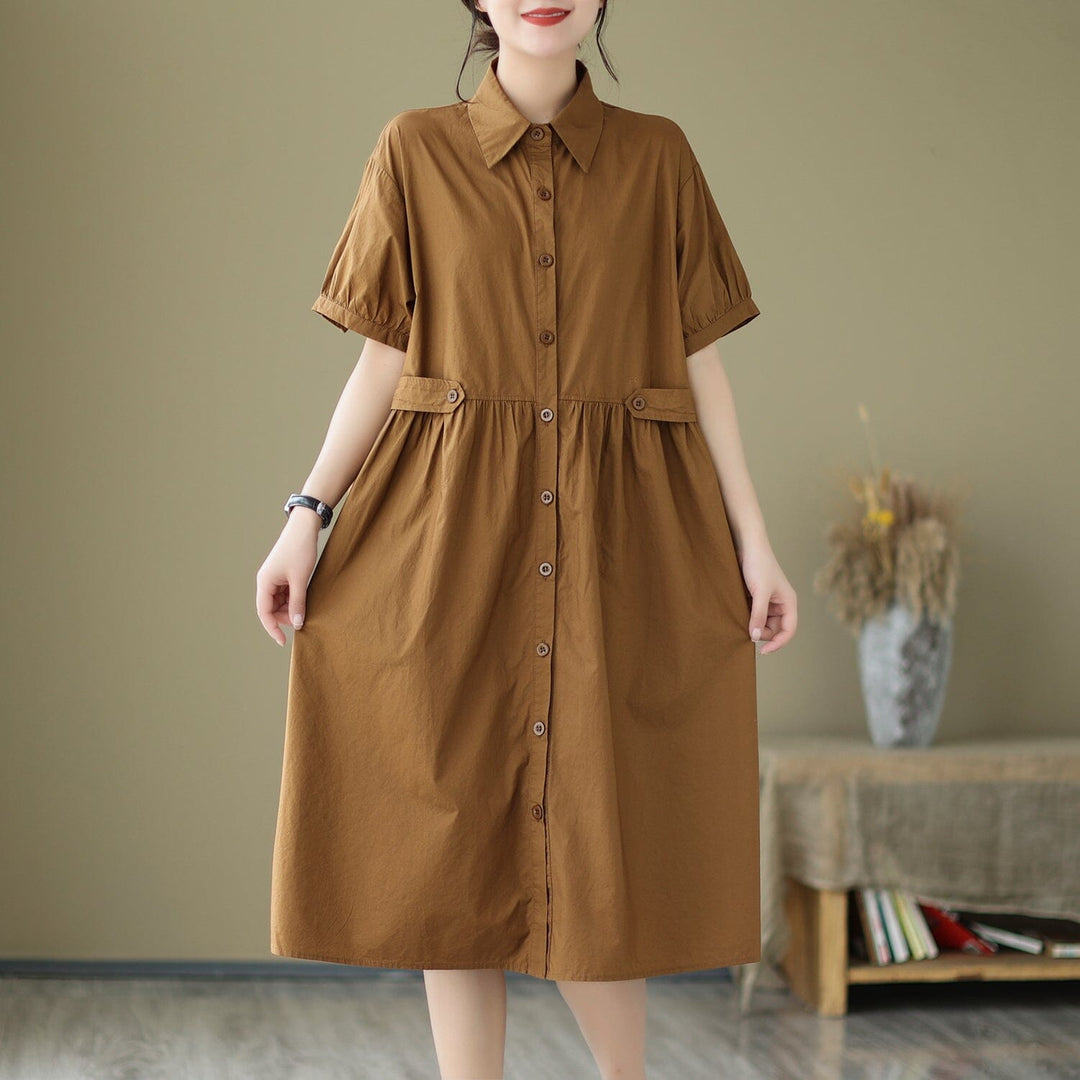 Women Casual Solid Loose A-Line Dress