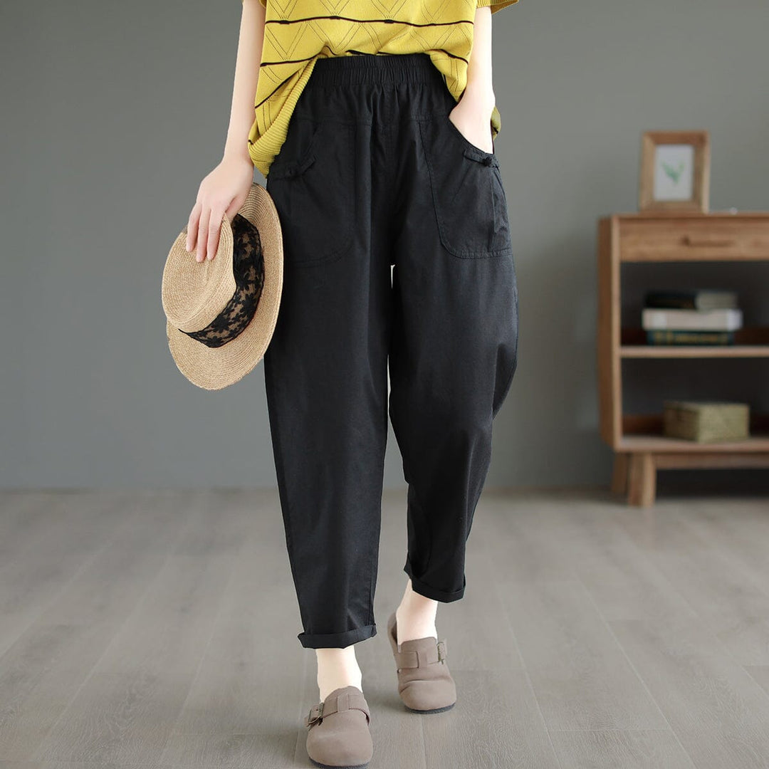 Women Casual Solid Loose Harem Pants