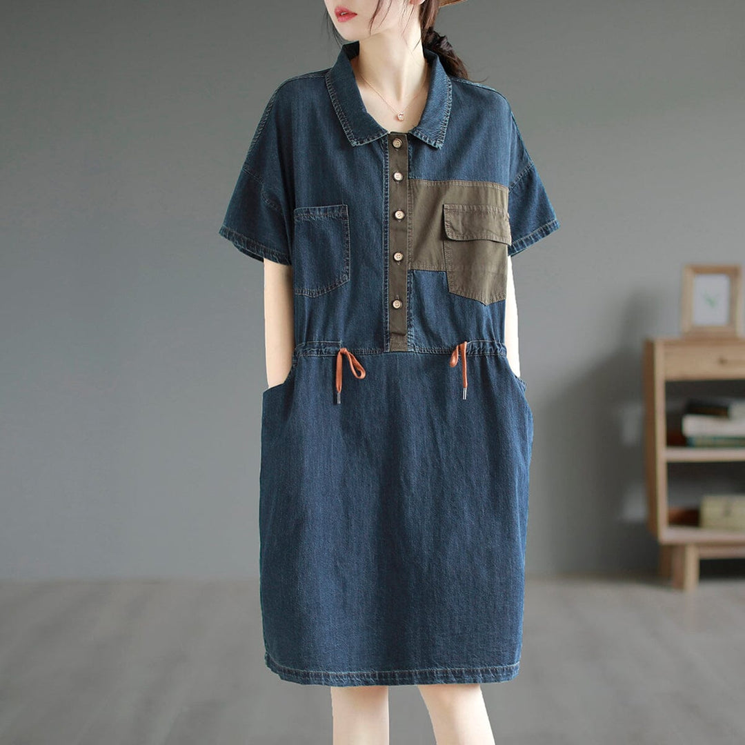 Loose Casual Summer Cotton Denim Mini Dress