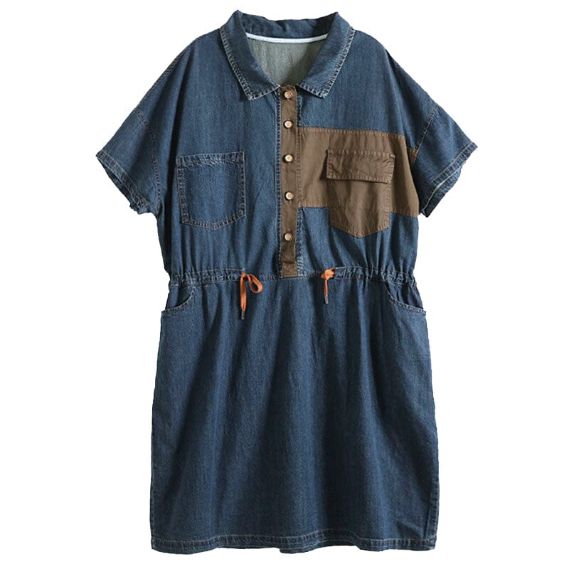 Loose Casual Summer Cotton Denim Mini Dress