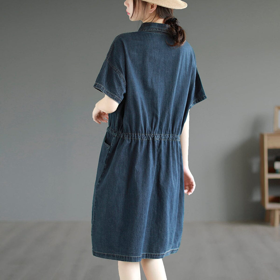 Loose Casual Summer Cotton Denim Mini Dress