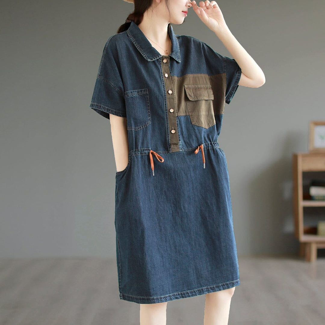 Loose Casual Summer Cotton Denim Mini Dress