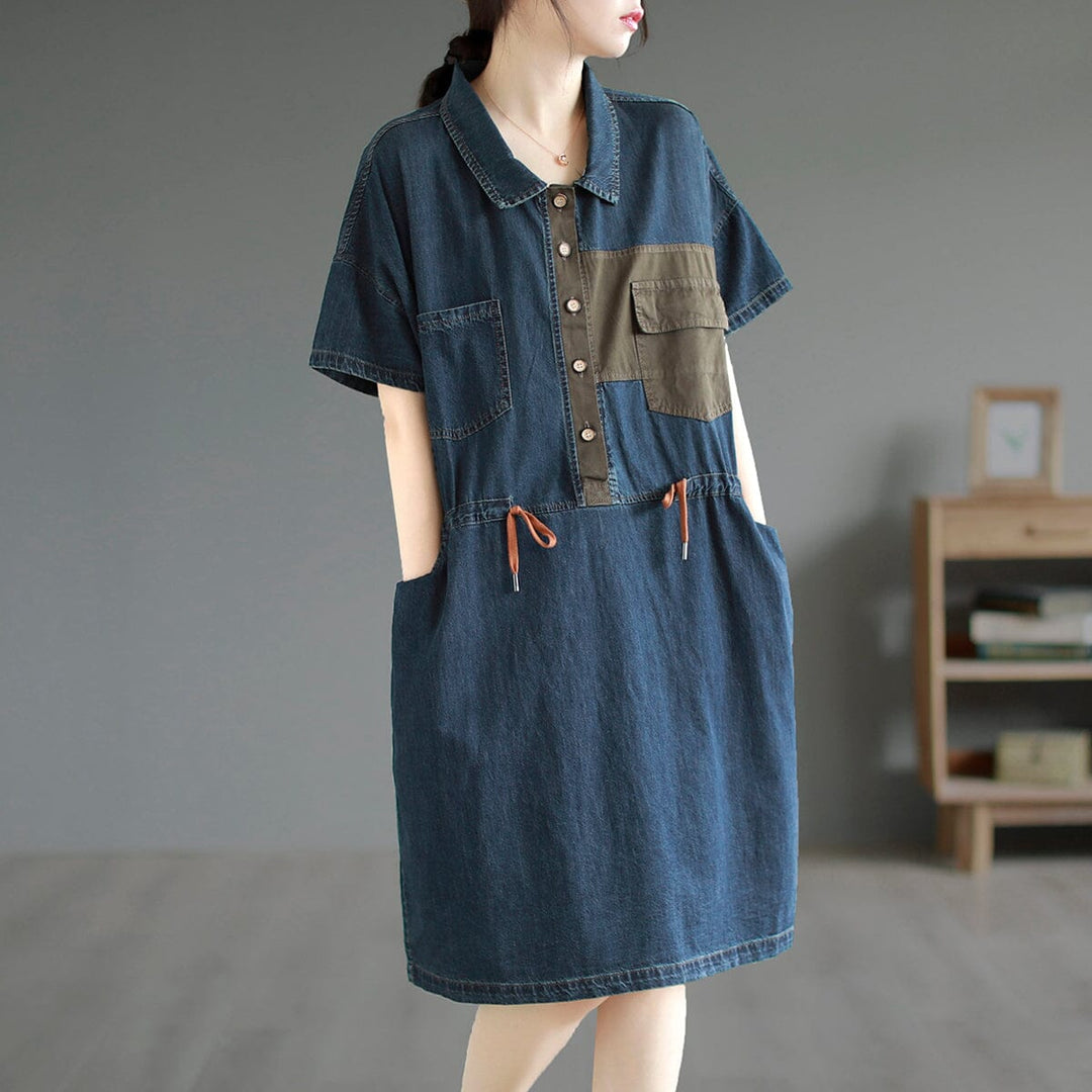 Loose Casual Summer Cotton Denim Mini Dress