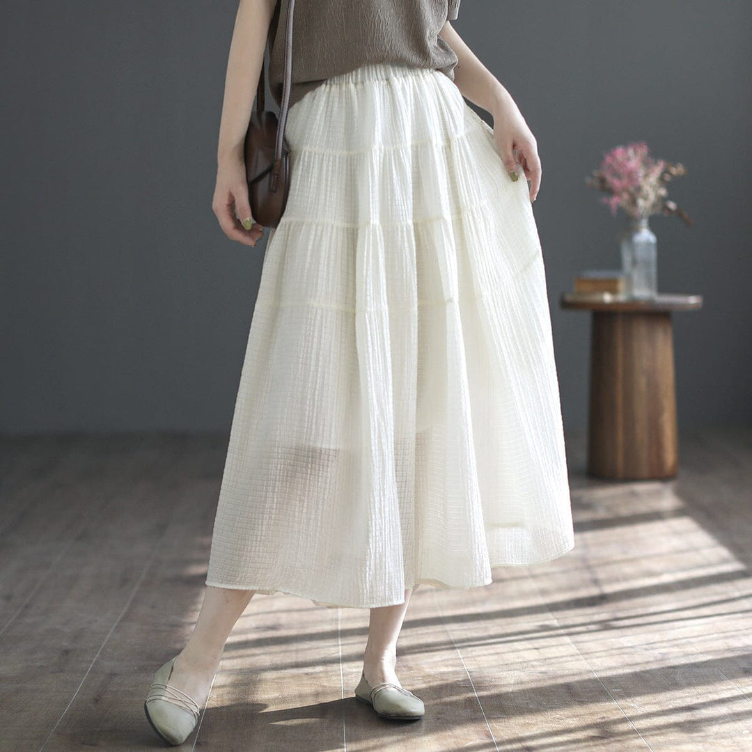 Summer Patchwork Casual Loose A-Line Skirt