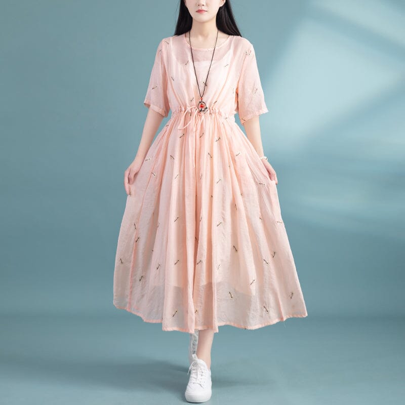 Loose Retro Casual Embroidery Dress Summer - Omychic