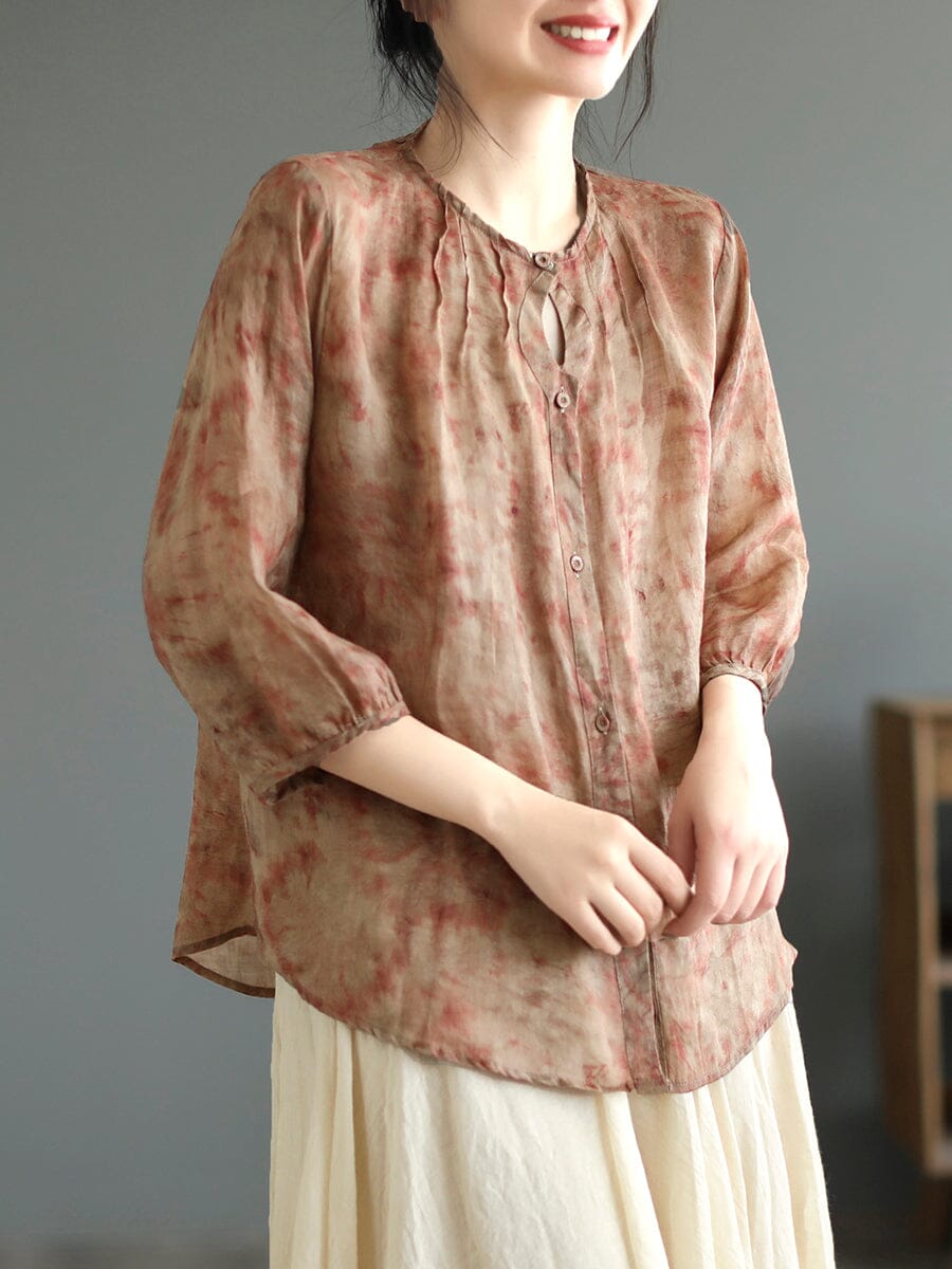 Summer Retro Casual Linen Blouse