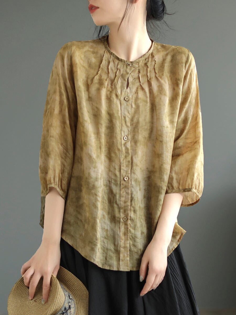 Summer Retro Casual Linen Blouse