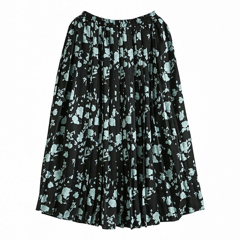 Summer Retro Floral Print Loose Casual Skirt