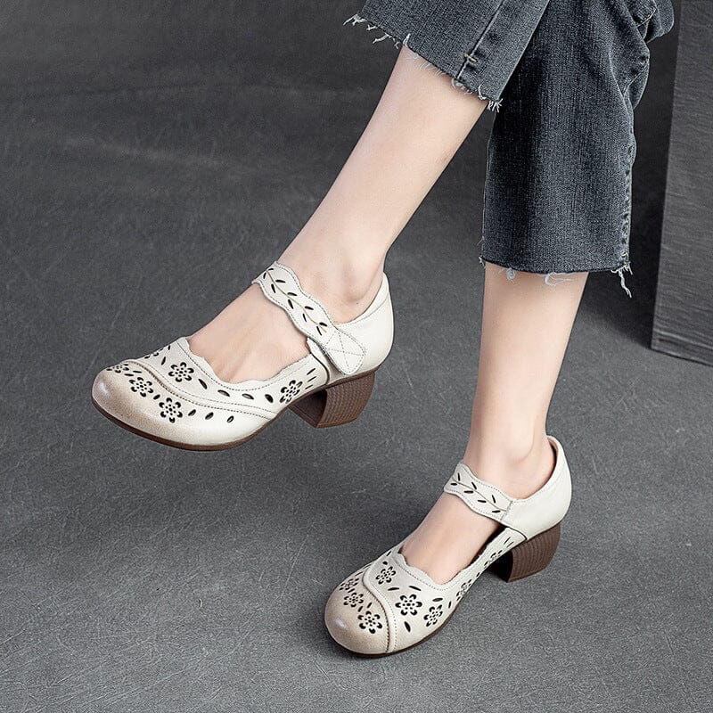 Summer Retro Hollow Heels Casual Shoes