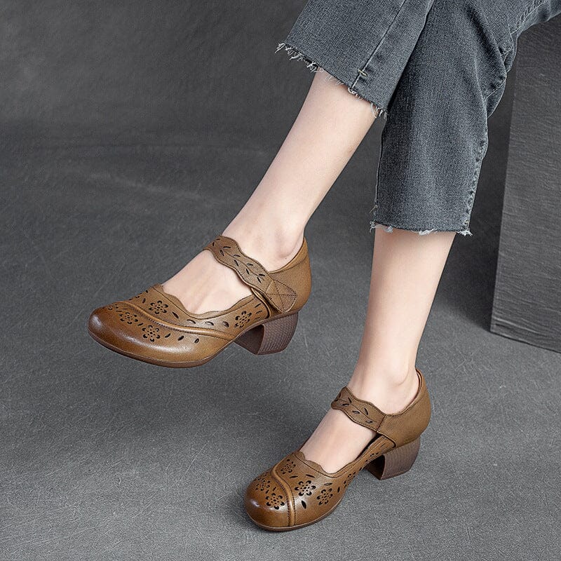 Summer Retro Hollow Heels Casual Shoes