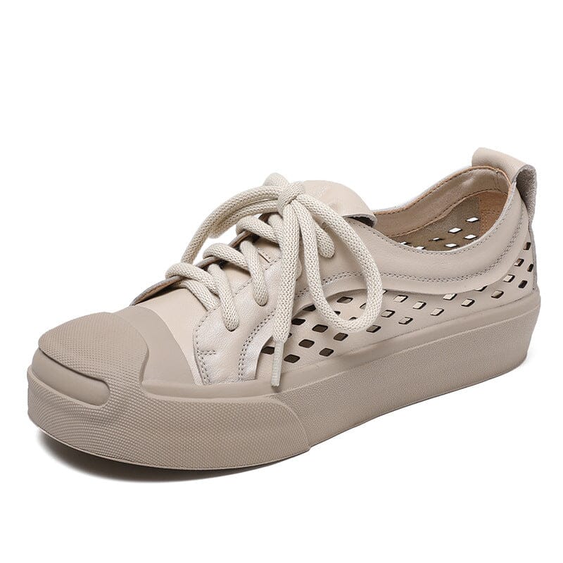 Summer Retro Hollow Leather Casual Shoes