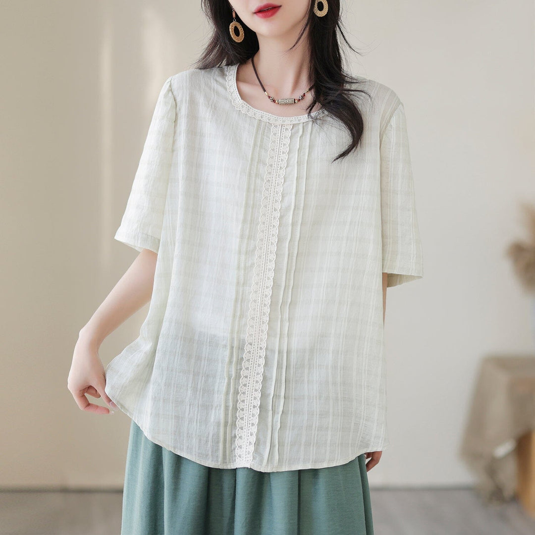 Summer Retro Loose Casual Cotton Thin T-Shirt