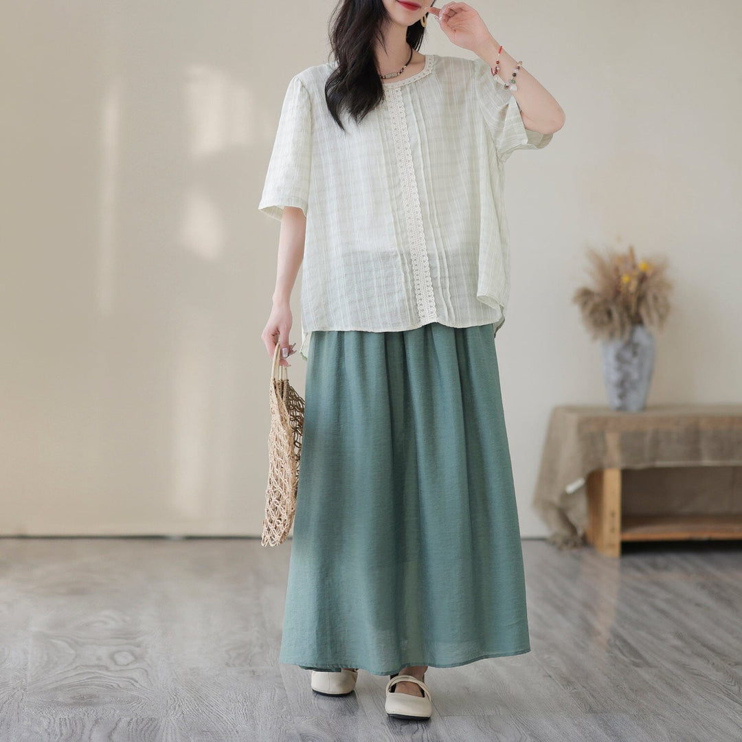 Summer Retro Loose Casual Cotton Thin T-Shirt