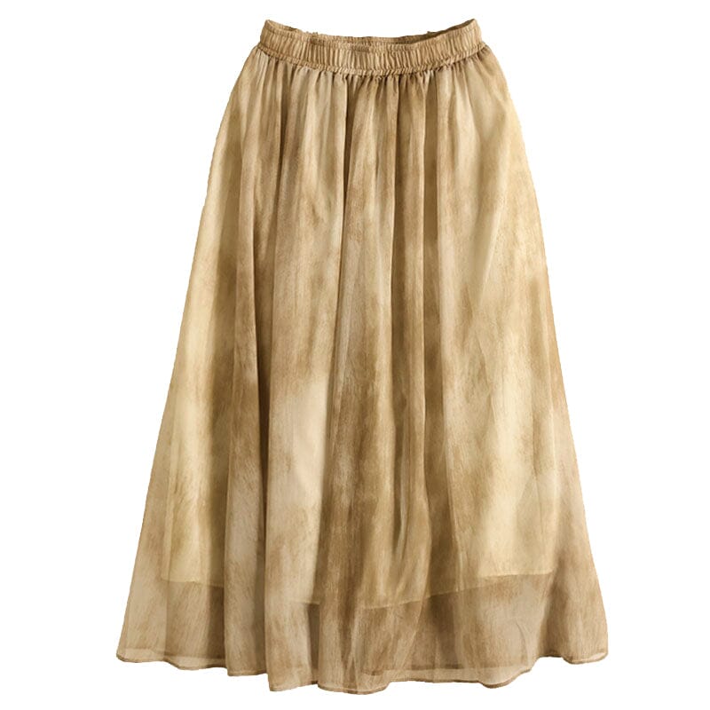 Summer Loose Retro Print Casual A-Line Skirt