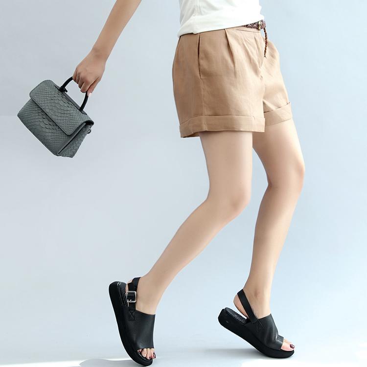 summer new casual linen shorts loose stylish hot pants - Omychic