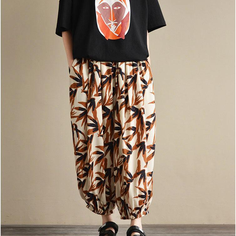 summer print stylish chiffon dresses oversize casual lantern pants - Omychic