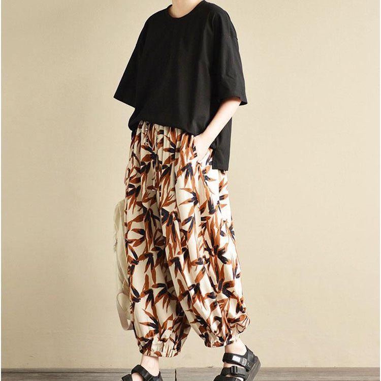 summer print stylish chiffon dresses oversize casual lantern pants - Omychic