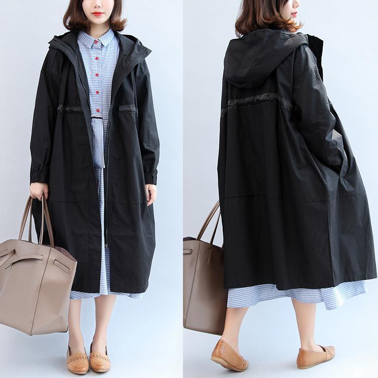 thick black Parka casual Parka New hooded cardigan - Omychic