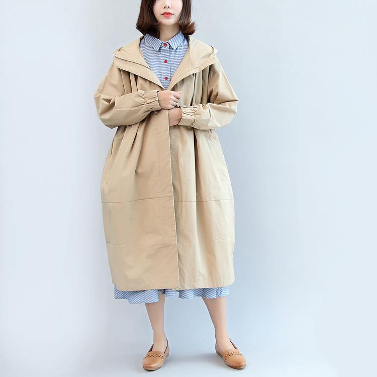 thick khaki cotton coat oversize Parka Casual hooded cardigans - Omychic