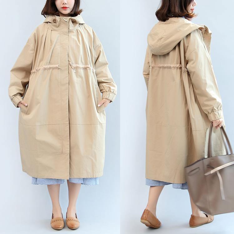 thick khaki cotton coat oversize Parka Casual hooded cardigans - Omychic