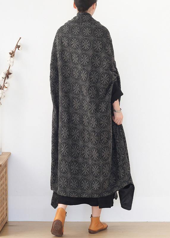 top quality  plus size Jackets & Coats cloak coatgrayv neck woolen outwear - Omychic