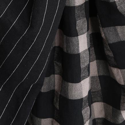 top quality black long linen dress oversize asymmetric patchwork gown New back open kaftans - Omychic