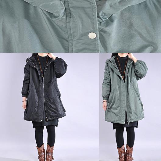 top quality black winter coats plus size clothing down jacket zippered drawstring winter coats - Omychic