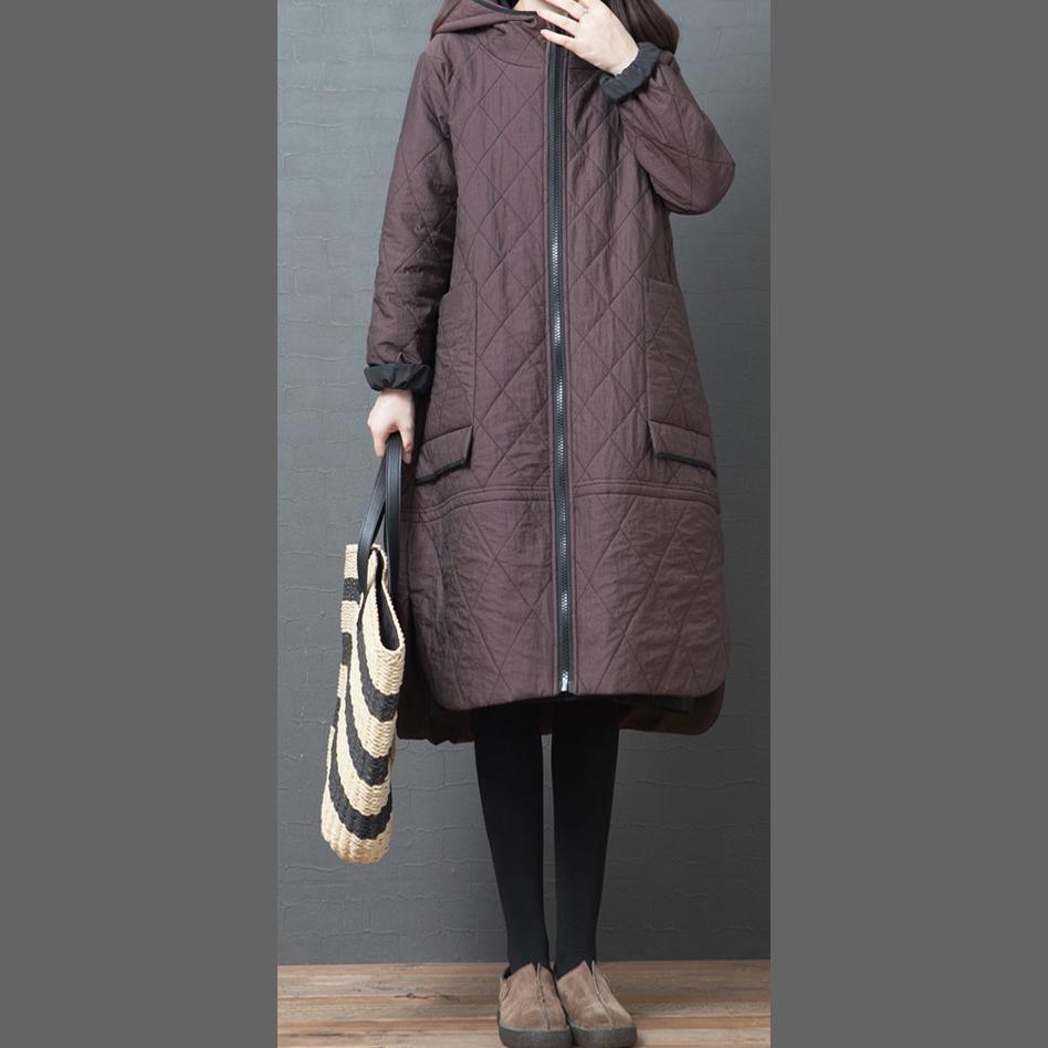 top quality oversize snow jackets coats chocolate hooded pockets winter parkas - Omychic