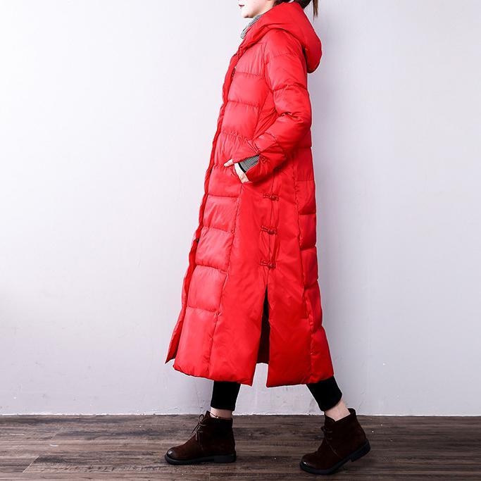 red Parka for women plus size hooded  YZ-2018111406 - Omychic