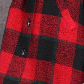 top quality red Plaid woolen outwear trendy plus size stand collar patchwork maxi coat - Omychic