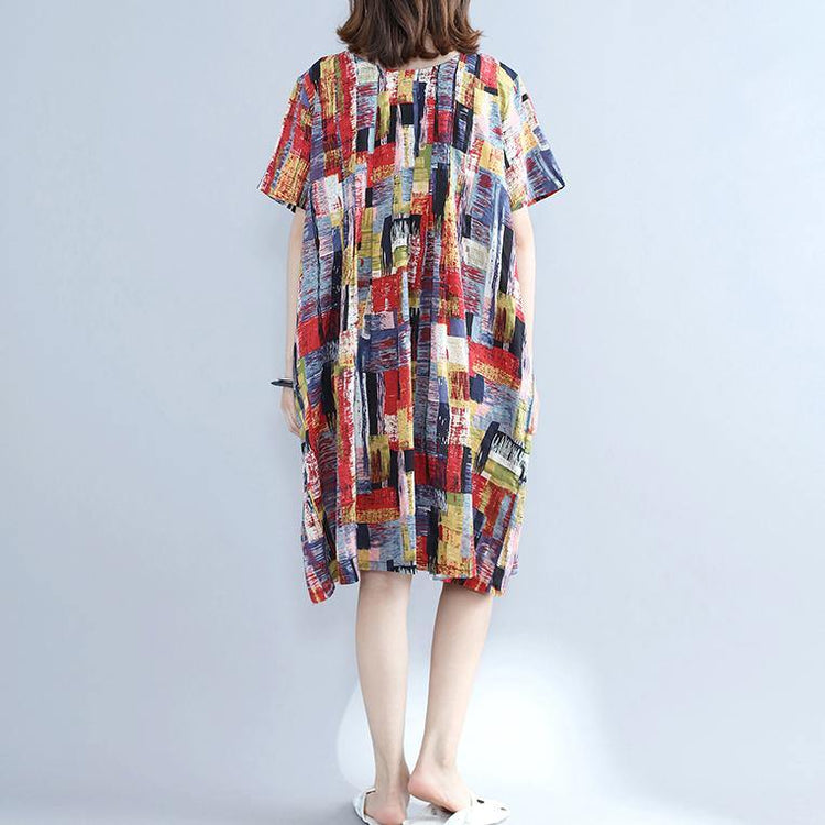 top quality multi color pure cotton dresses oversize shirt dress top quality slim fit o neck cotton dresses - Omychic
