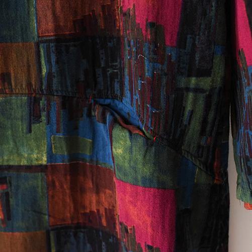 top quality multi patchwork cotton maxi dress oversize hooded traveling dress casual caftans - Omychic