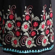 vintage black print cotton linen caftans plus size Stand baggy dresses vintage long sleeve dresses - Omychic