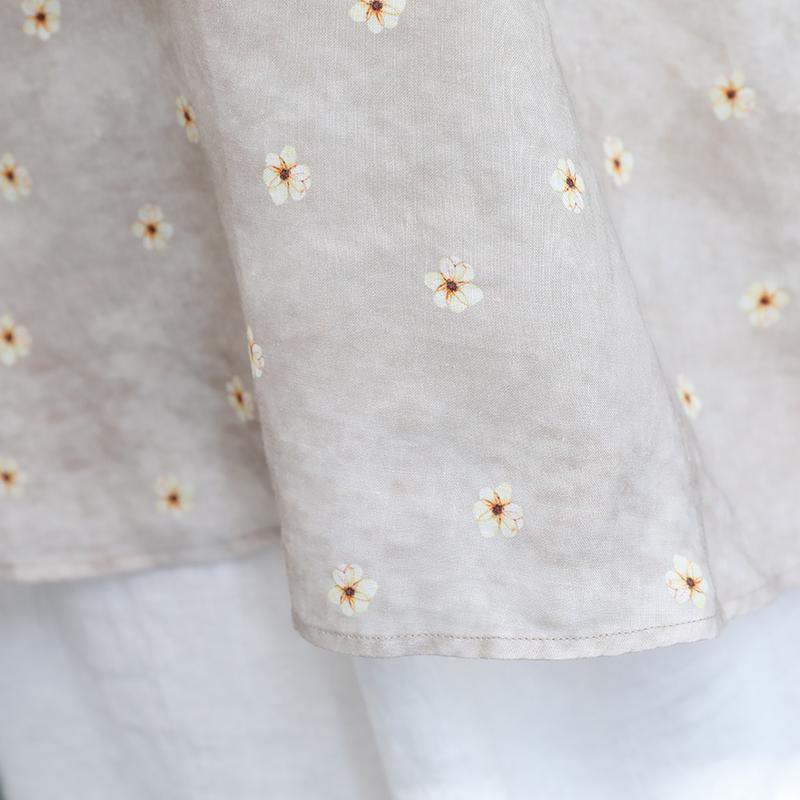 vintage floral silk linen dress plus size O neck sleeveless clothing dress casual kaftan - Omychic