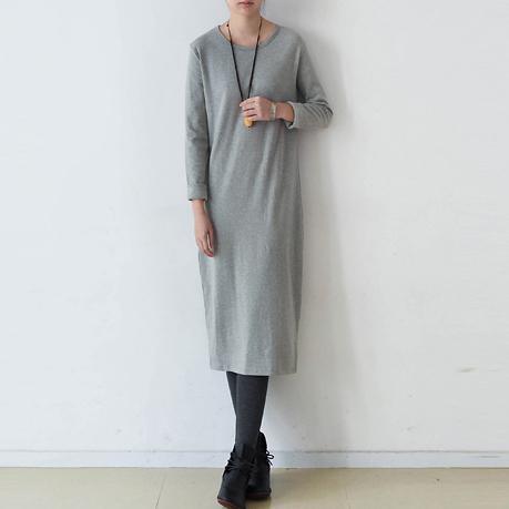vintage gray sweater dress fall fashion o neck spring dresses slim pullover sweater - Omychic