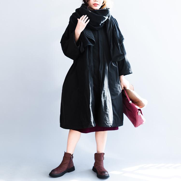 vintage black Parka plussize down coat Casual long cardigans - Omychic