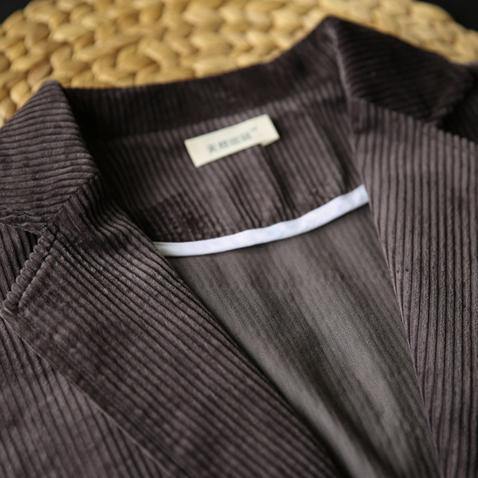 vintage dark gray  corduroy coats oversized Jackets & Coats - Omychic