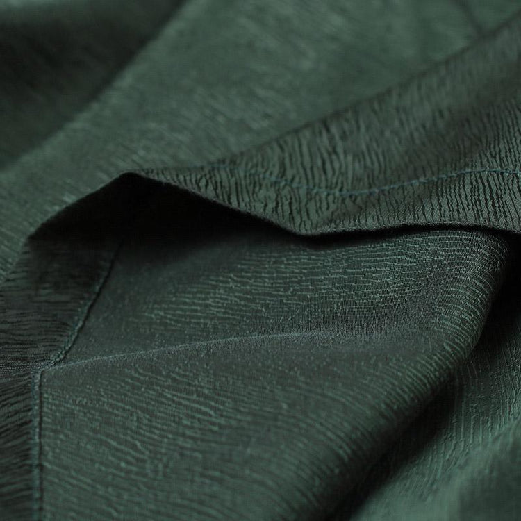 vintage green casual silk pants plus size elastic waist wide leg pants - Omychic