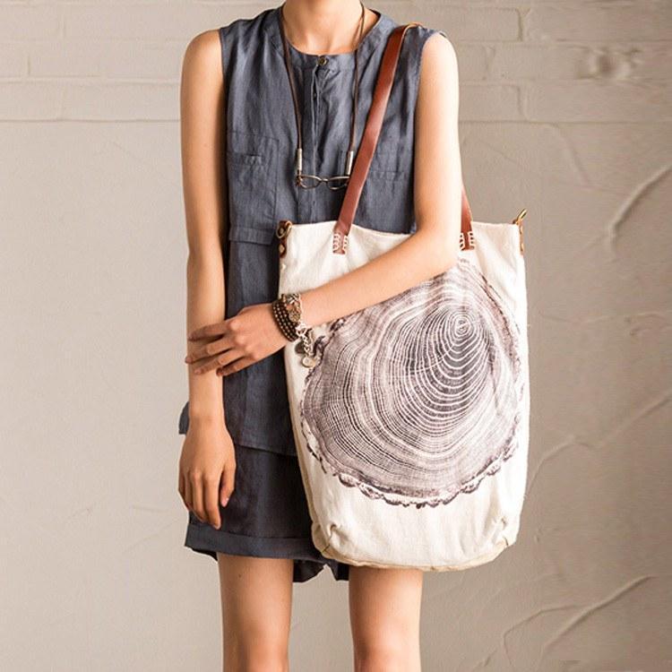 vintage linen women shoulder bag - Omychic