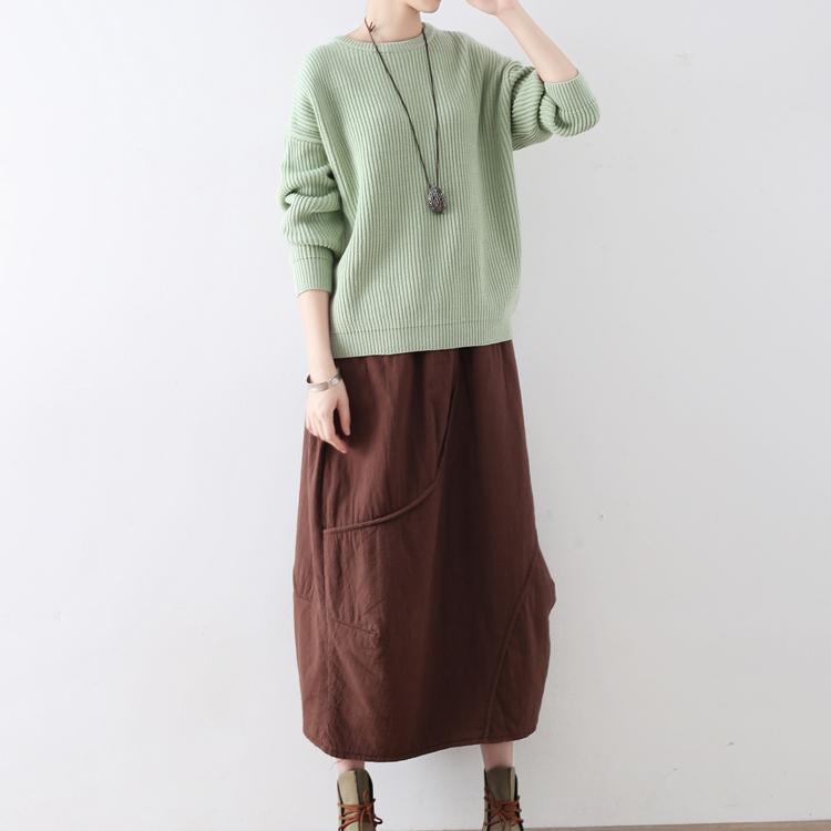 warm fall outfits 2017 light green knit tops oversize casual pullover sweaters - Omychic